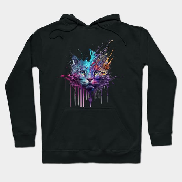 Cat Splash Art: Playful Fantasy Portrait #3 Hoodie by AntielARt